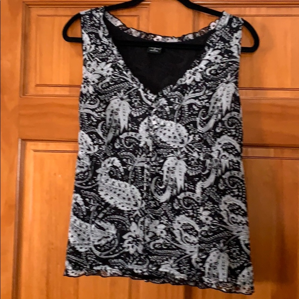 Tribal Black & White Sleeveless Top 14